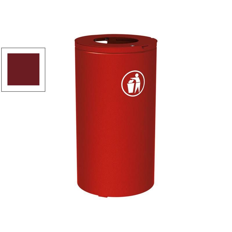 Abfalleimer mit Inneneimer - 80 Liter - 450 x 845 mm (DxH) - mit Verankerungsstäben - Farbe enzianblau