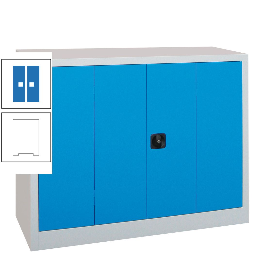 Falttürenschrank - 1.000x1.200x400 mm (HxBxT) - 2 Einlegeböden, gepulvert - Zylinderschloss - anthrazitgrau