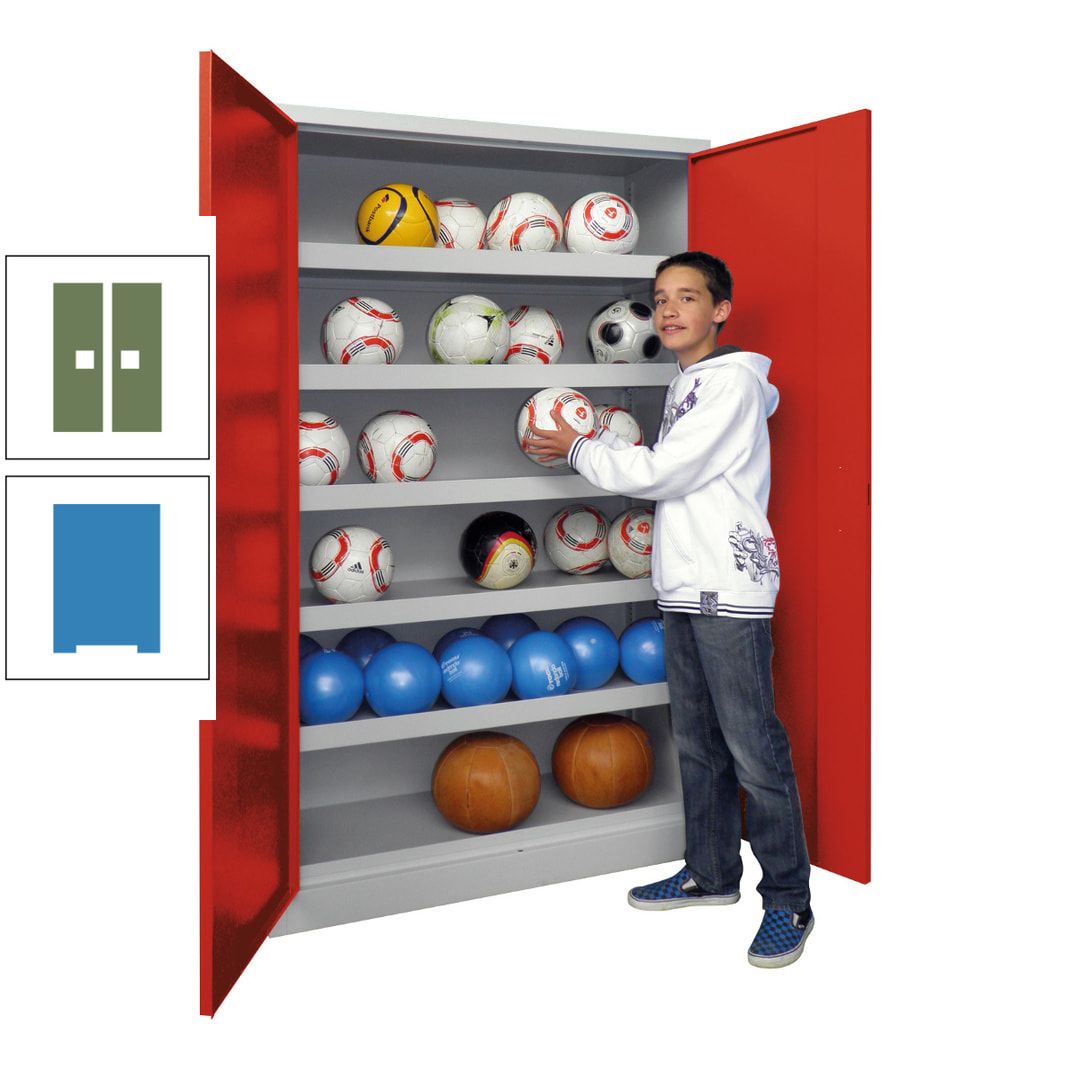 Ballschrank - Vollblechtüren - 5 Böden - 1.950x1.500x500 mm (HxBxT) - anthrazitgrau