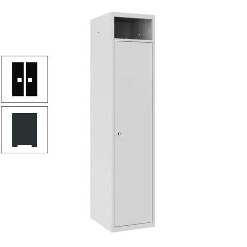 Wäschesammelschrank, Wäscheschrank, Einwurfschlitz, Zylinderschloss, 1.800 x 400 x 500 mm (HxBxT), Korpus anthrazitgrau, Front anthrazitgrau