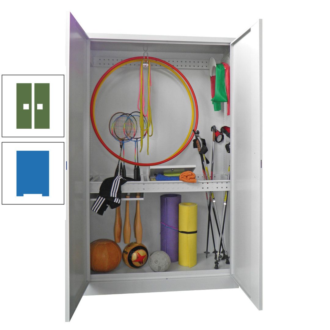 Sportschrank - Vollblechtüren - Variante 1 - 1.950x1.200x500 mm (HxBxT) - anthrazitgrau
