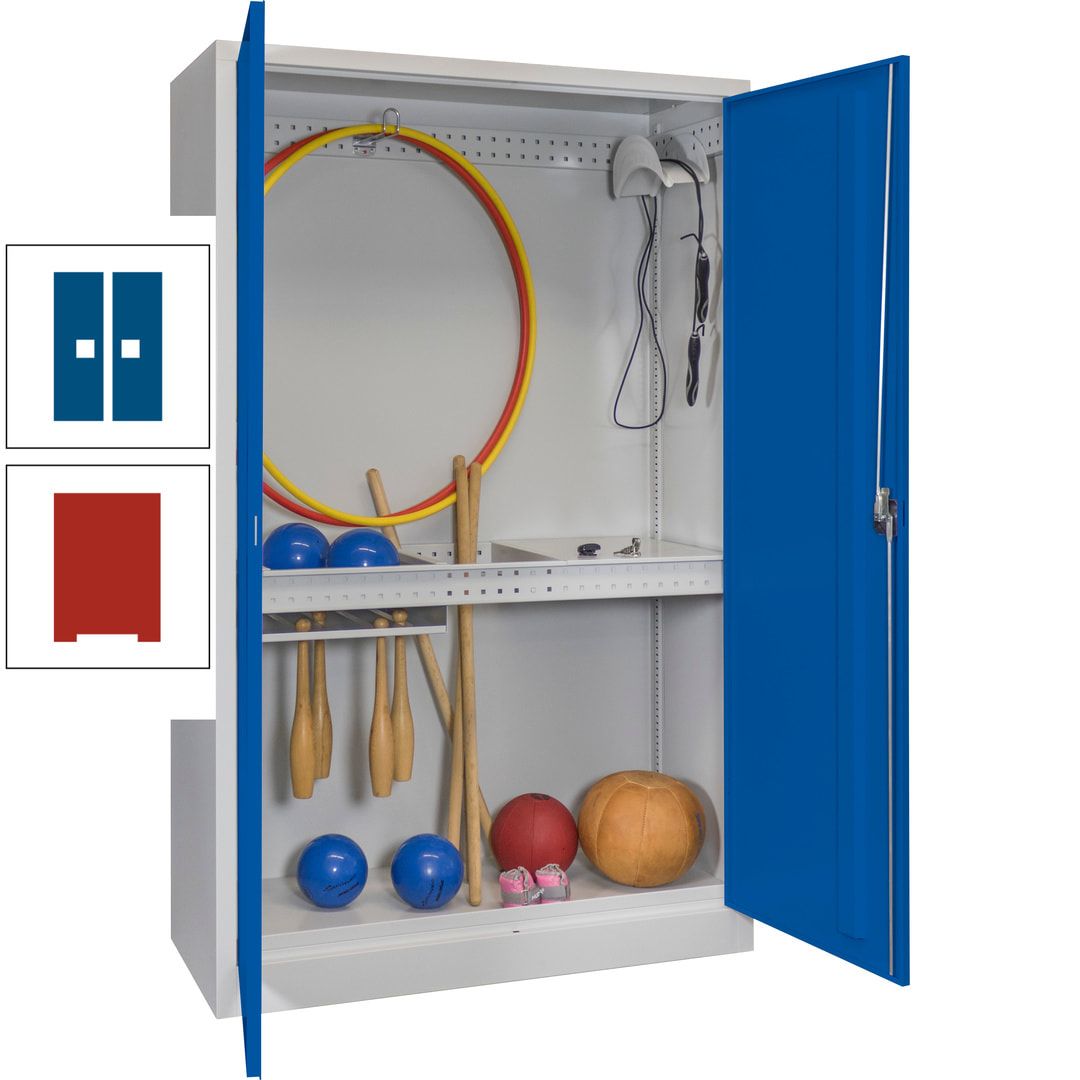 Sportschrank - Vollblechtüren - Variante 3 - 1.950x1.200x500 mm (HxBxT) - anthrazitgrau