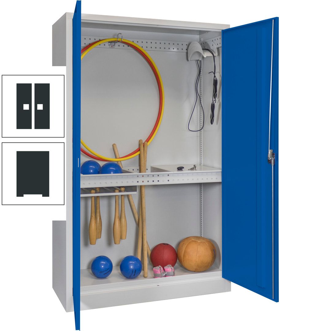 Sportschrank - Vollblechtüren - Variante 3 - 1.950x1.200x500 mm (HxBxT) - anthrazitgrau
