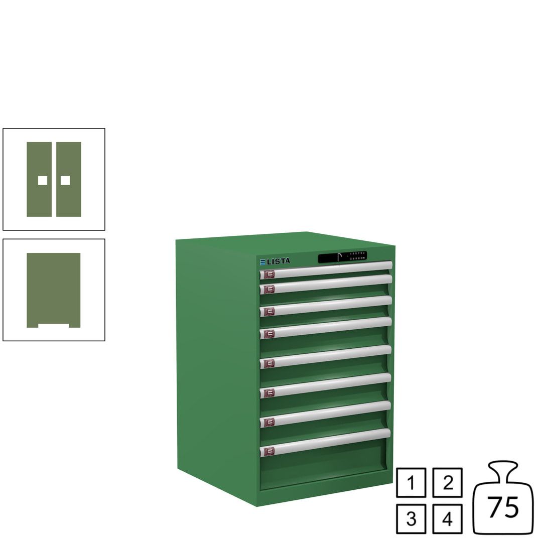 Lista Schubladenschrank - 14.250.010 - 850x564x572 mm (HxBxT) - 8 Schubladen - 75 kg - Key Lock - lichtblau (RAL 5012)
