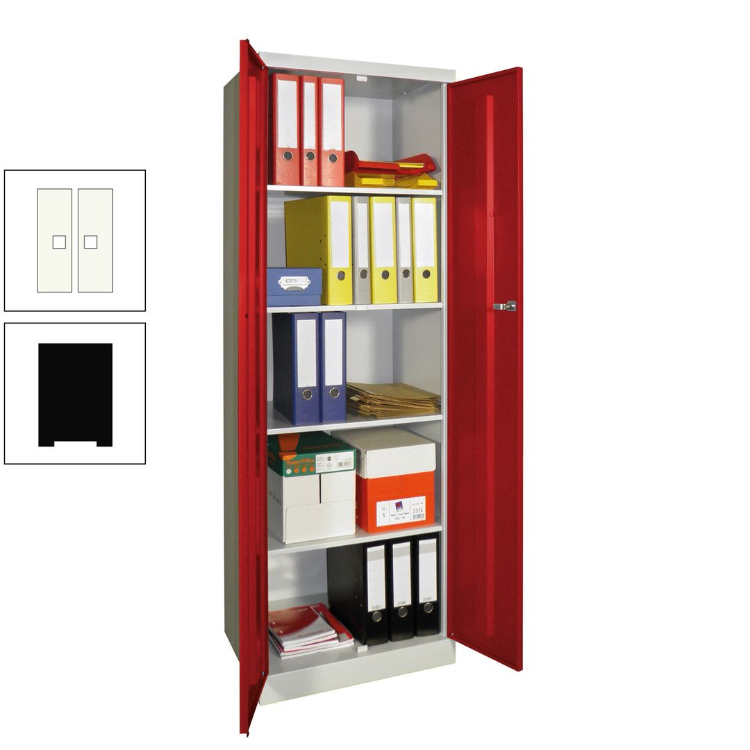 Aktenschrank - Sockel - 4 Böden - 1.800x600x500 mm (HxBxT) - Zylinderschloss - anthrazitgrau