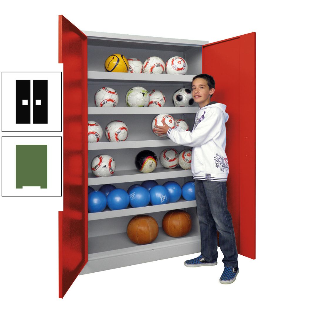 Ballschrank - Vollblechtüren - 5 Böden - 1.950x1.500x500 mm (HxBxT) - anthrazitgrau