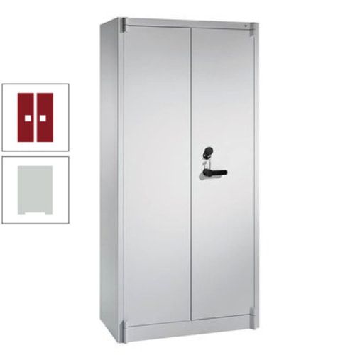 Feuergeschützter Aktenschrank, Klasse A1, 3 Fachböden und Schließfach einflügelig, Farbe schwarzgrau, 1.950 x 930 x 500 mm (HxBxT)