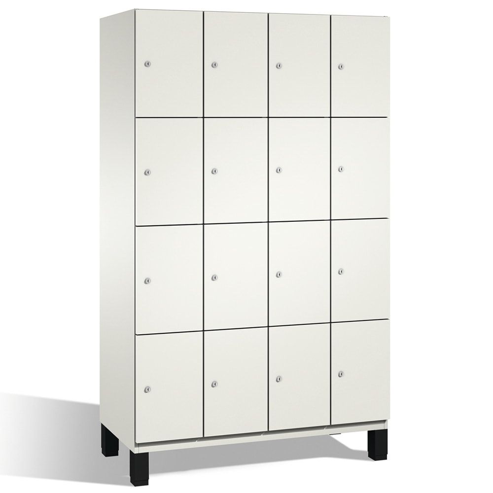 Fächerschrank, Stahlschrank, 16 Fächer, Türöffnungsbegrenzer, mit Füßen, Korpus lichtgrau, Tür anthrazitgrau, 1.980 x 1.200 x 525 mm (HxBxT)