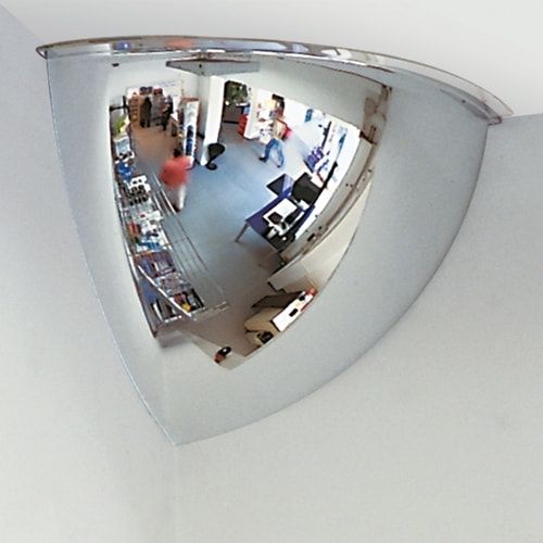 Panoramaspiegel 90 Grad Weitwinkel, Eckspiegel, Beobachtungsspiegel, Spion, Detektivspiegel, Ladenspiegel, Flurspiegel, 300 x 300 x 240 mm (HxBxT)