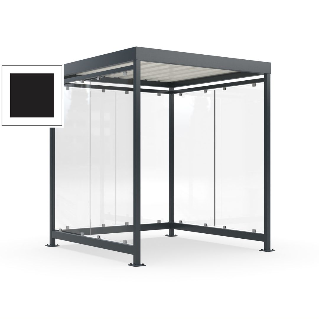 Raucherunterstand, Bushaltestelle, 6-7 Personen, 6 Wände, 2.510 x 2.165 x 2.165 mm (HxBxT), Achatgrau