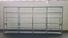 Gebrauchtes Fachbodenregal - ca. 2.500 x 5.196 x 600 mm (HxBxT) - Fachlast 150 kg - 6 Böden