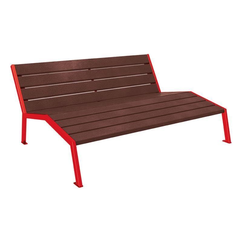 Liegestuhl aus Kunststoff und Stahlstreben - mit Rückenlehne - 808 x 1.800 mm (HxB) - Farbe enzianblau - Parkbank - Gartenbank