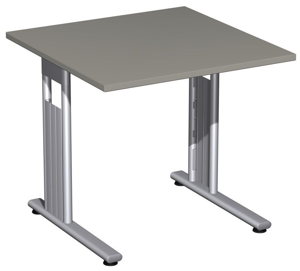 Schreibtisch mit einseitig verkürzt Füßen - C-Fuß Flex - Bürotisch - Konferenztisch - 720 x 1.200 x 800 mm (HxBxT) - Dekor Ahorn - Gestell silber