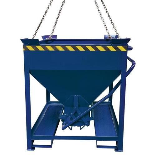 Eichinger Silobehälter, für Stapler und Kran, mit Auslass, Scherenverschluss, stapelbar, 300 Liter, 1.200 x 850 x 1.100 mm (HxBxT) Farbe Feuerverzinkt