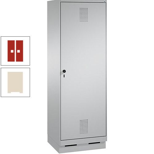Doppel-Spind, Garderobenschrank, 1 Tür für 2 Abteile a 300 mm, Korpus anthrazitgrau, Türen anthrazitgrau, 1.800 x 600 x 500 mm (HxBxT)