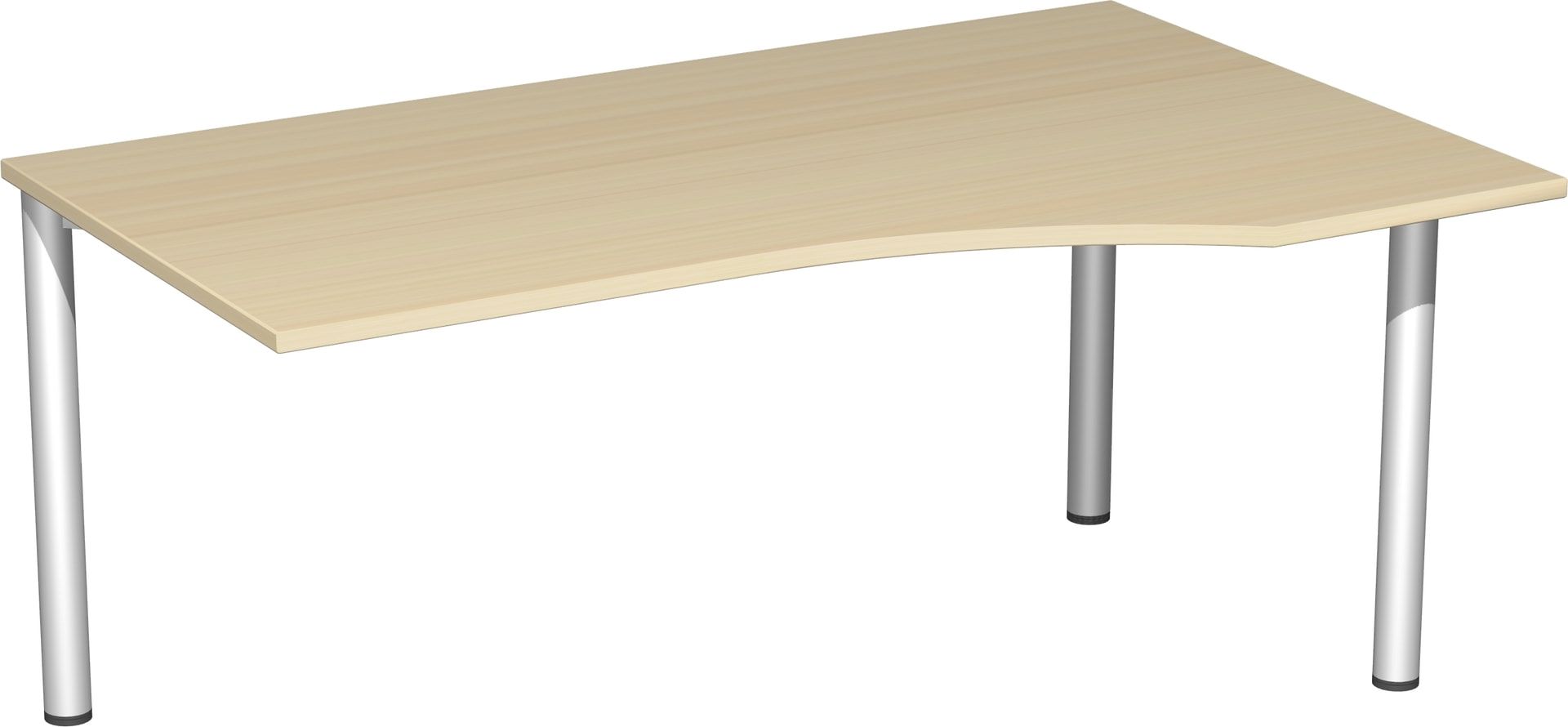 Eckschreibtisch - Ecke rechts - 4-Fuß Flex - 720 x 1.600 x 1.000 mm (HxBxT) - Gestell anthrazit - Ahorn
