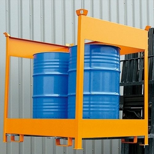 Eichinger Transport-Auffangwanne, Stahl, 210 Liter, 2 x 200l Fässer, stapelfähig, Gitterrost,1.465 x 1.120 x 1.515 mm (HxBxT), Farbe anthrazitgrau