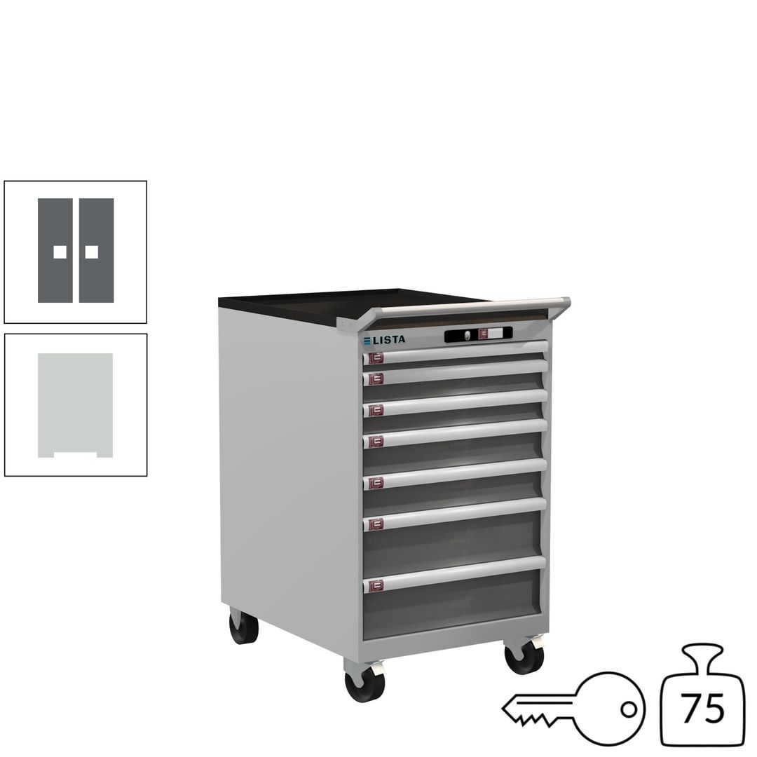 Lista Schubladenschrank - 14.372.010 - 990 x 564 x 725 mm (HxBxT) - 7 Schubladen - 75 kg - Key Lock - lichtblau (RAL 5012)