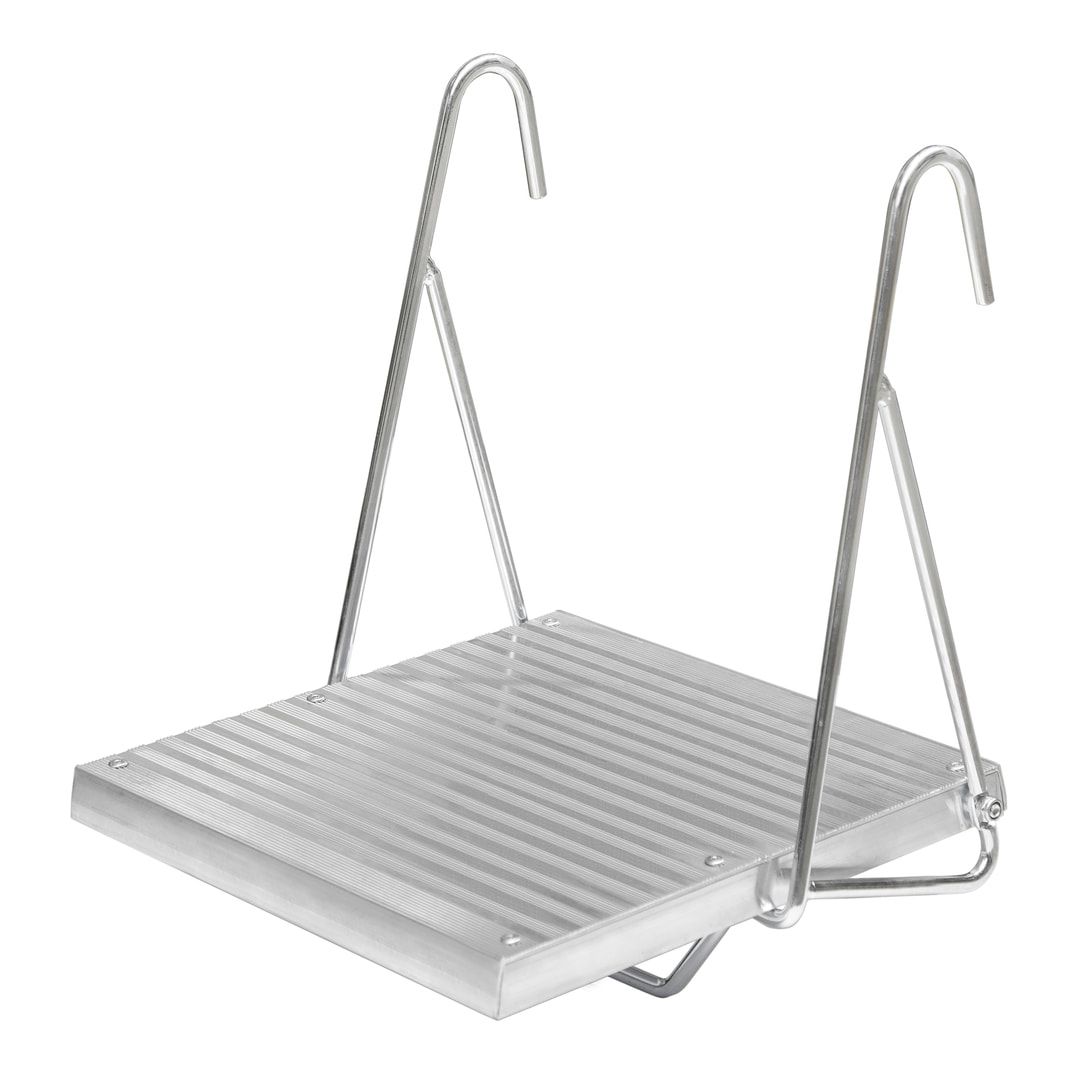 Aluminium-Sprossenstehleiter - Länge 1.470 mm - beidseitig begehbar - Aluleiter Hymer