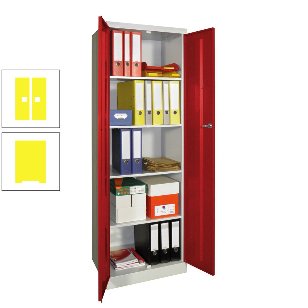 Aktenschrank - Sockel - 4 Böden - 1.800x600x500 mm (HxBxT) - Zylinderschloss - anthrazitgrau