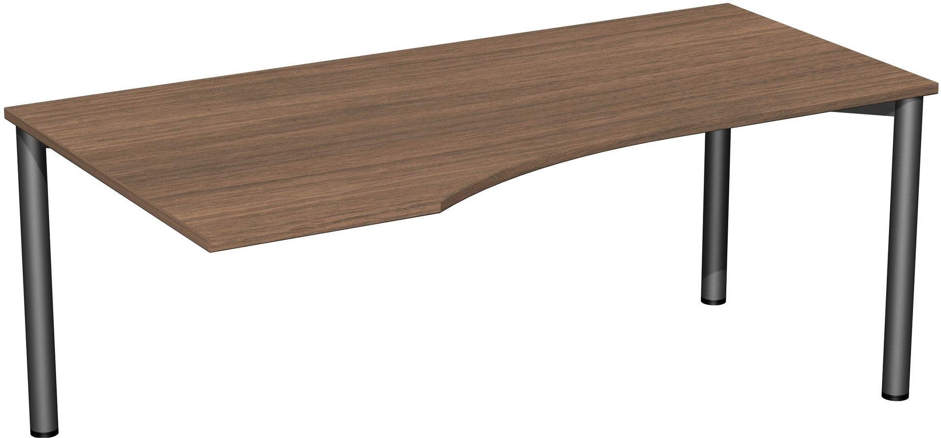 Eckschreibtisch - Ecke links - 4-Fuß Flex - 720 x 1.600 x 1.000 mm (HxBxT) - Gestell anthrazit - Ahorn