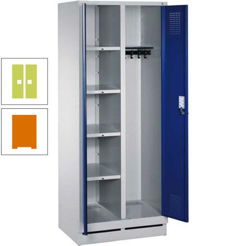 Mehrzweckschrank, Doppeltüren, Füße, 2 Abteile a 300 mm, Korpus anthrazitgrau, Tür anthrazitgrau, 1.800 x 600 x 500 mm (HxBxT)