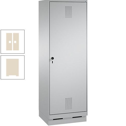 Doppel-Spind, Garderobenschrank, 1 Tür für 2 Abteile a 300 mm, Korpus anthrazitgrau, Türen anthrazitgrau, 1.800 x 600 x 500 mm (HxBxT)