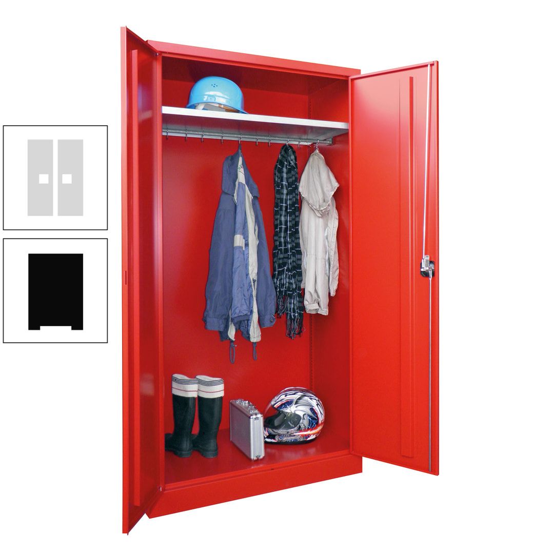 Garderobenschrank - 1.950x1.000x500 mm (HxBxT) - Hutboden, pulverbeschichtet - anthrazitgrau