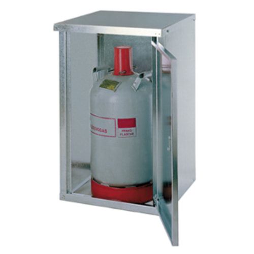Gasflaschenschrank, Flaschenschrank, für 1 x 11 kg Propangas, Flüssiggas, mit Rückwand und Bodenrost, Abschließbar, 750 x 460 x 400 mm (HxBxT)