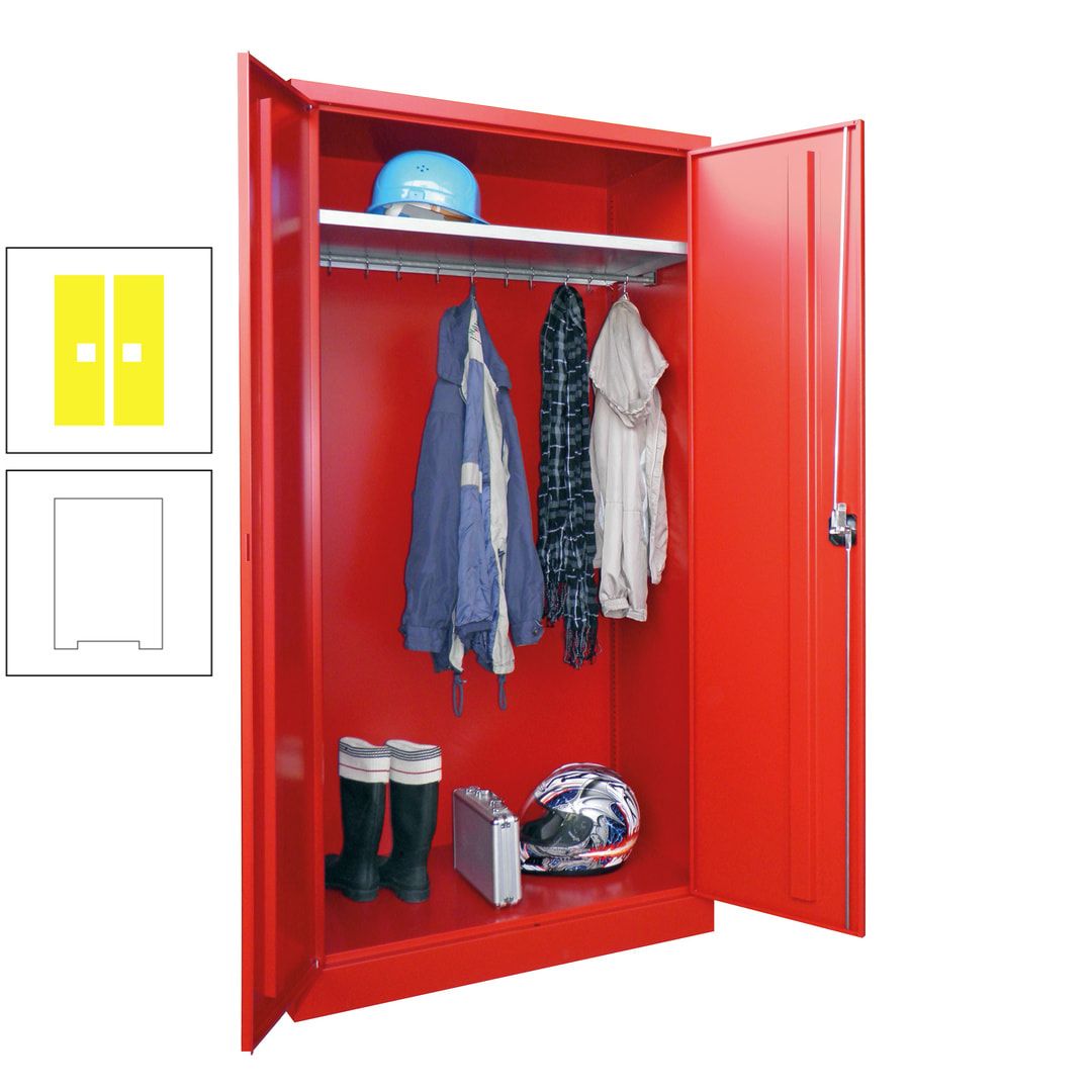 Garderobenschrank - 1.950x1.000x500 mm (HxBxT) - Hutboden, pulverbeschichtet - anthrazitgrau