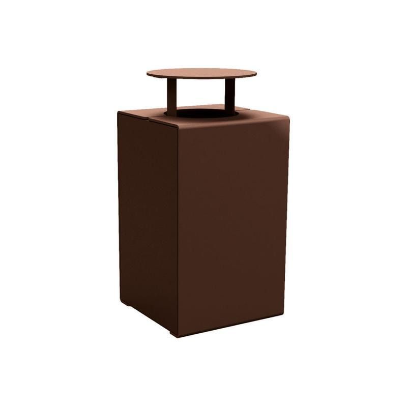 Abfalleimer aus Stahl - 120 l - 950 x 450 x 450 mm (HxBxT) - mit Deckel - Verankerungsstäbe - Farbe enzianblau