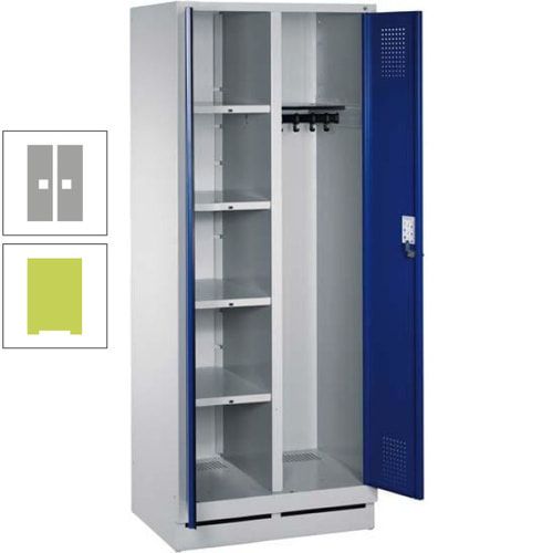 Mehrzweckschrank, Doppeltüren, Füße, 2 Abteile a 300 mm, Korpus anthrazitgrau, Tür anthrazitgrau, 1.800 x 600 x 500 mm (HxBxT)
