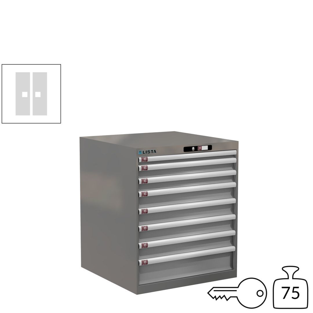 Lista Schubladenschrank - 14.408.010 - 850x717x725 mm (HxBxT) - 8 Schubladen - 75 kg - Key Lock - lichtblau (RAL 5012)