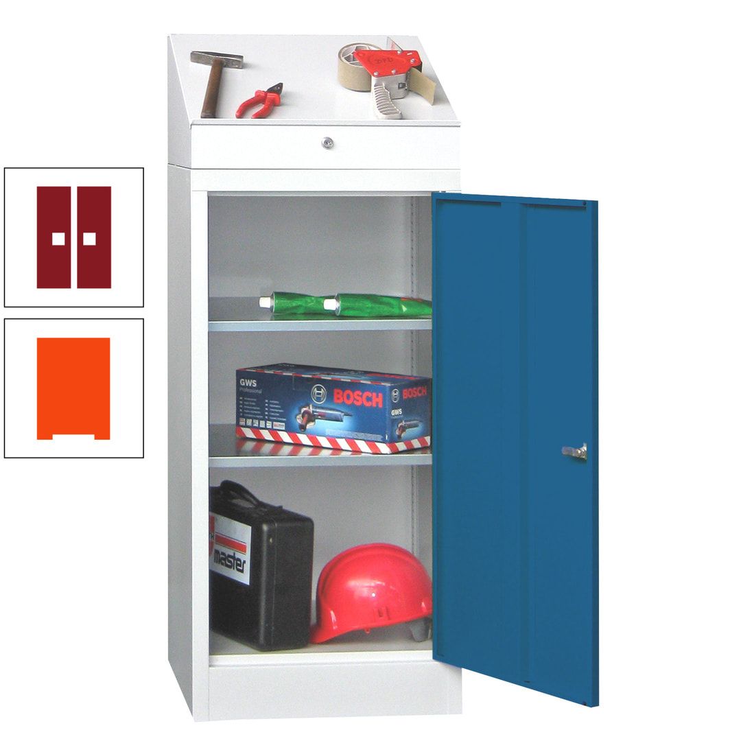 Stehpult mit Schrank - Vollblechtür - Zylinderschloss - 1.270x500x500 mm (HxBxT) - anthrazitgrau