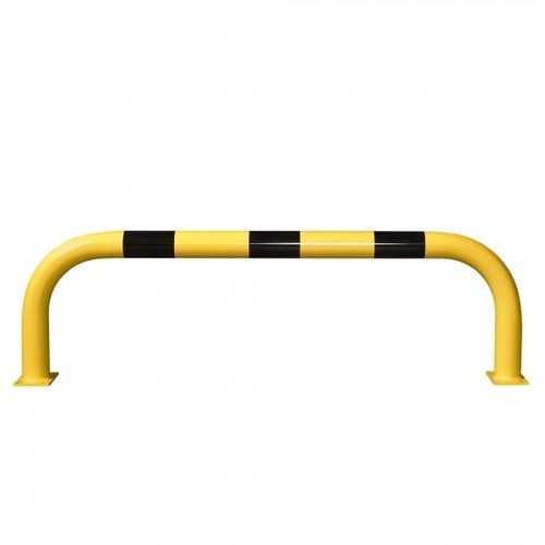 Extra starker Rammschutz-Bügel, Outdoor, Anfahrschutz aus Gütestahl, 1.200 mm Höhe, 1.000 mm Breite, feuerverzinkt und gelb kunststoffbeschichtet