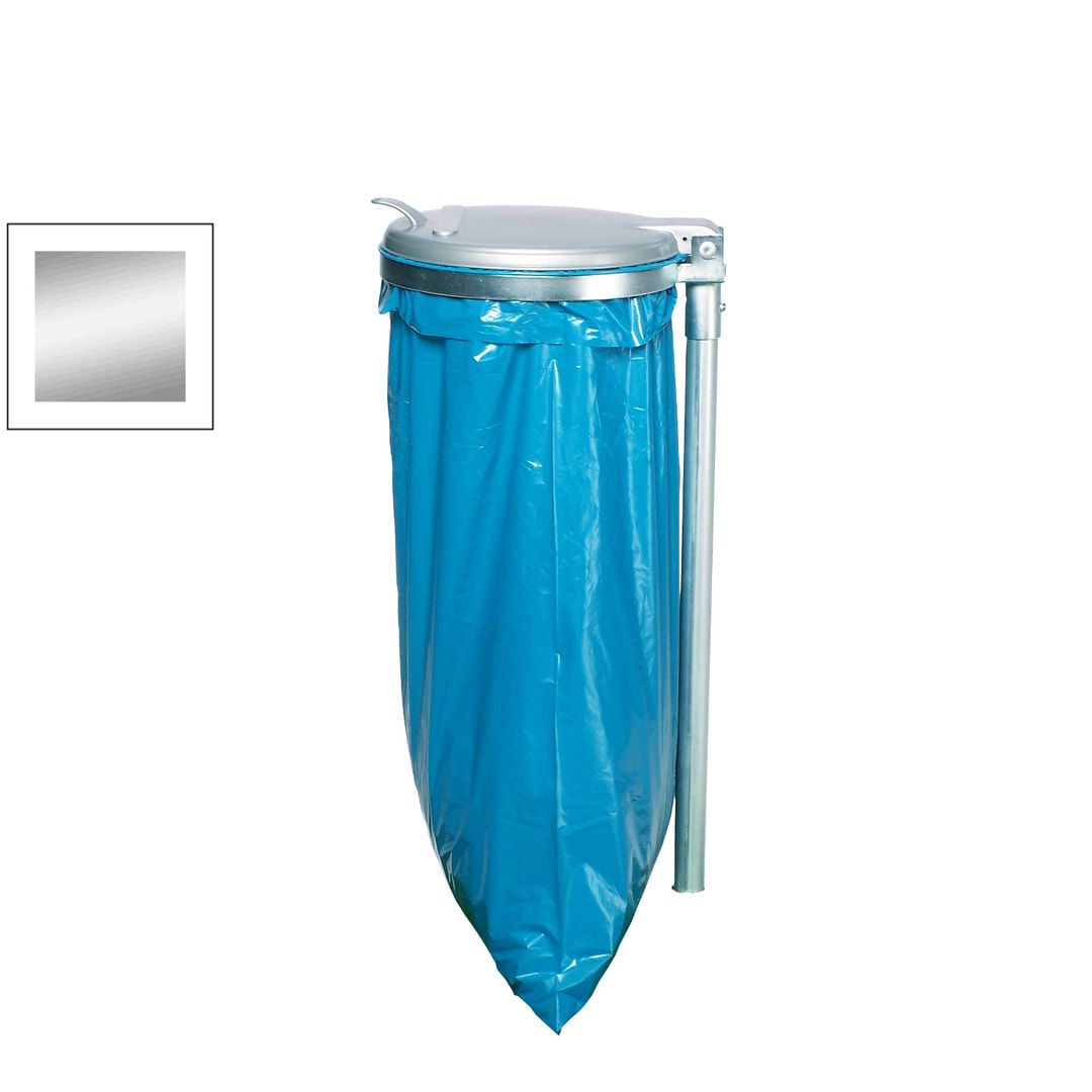 Müllsackhalter zur Wandmontage - für einen 120 l Sack - 400 x 510 mm (BxT) - enzianblau - Deckel Feuerverzinkt