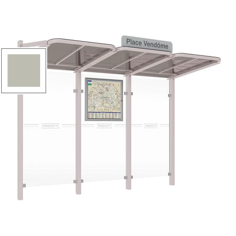 Buswartehalle - Unterstand - modular - Fahrplankasten - Haltestellenschild - 2.200 x 3.000 x 1.500 mm (HxBxT) - enzianblau