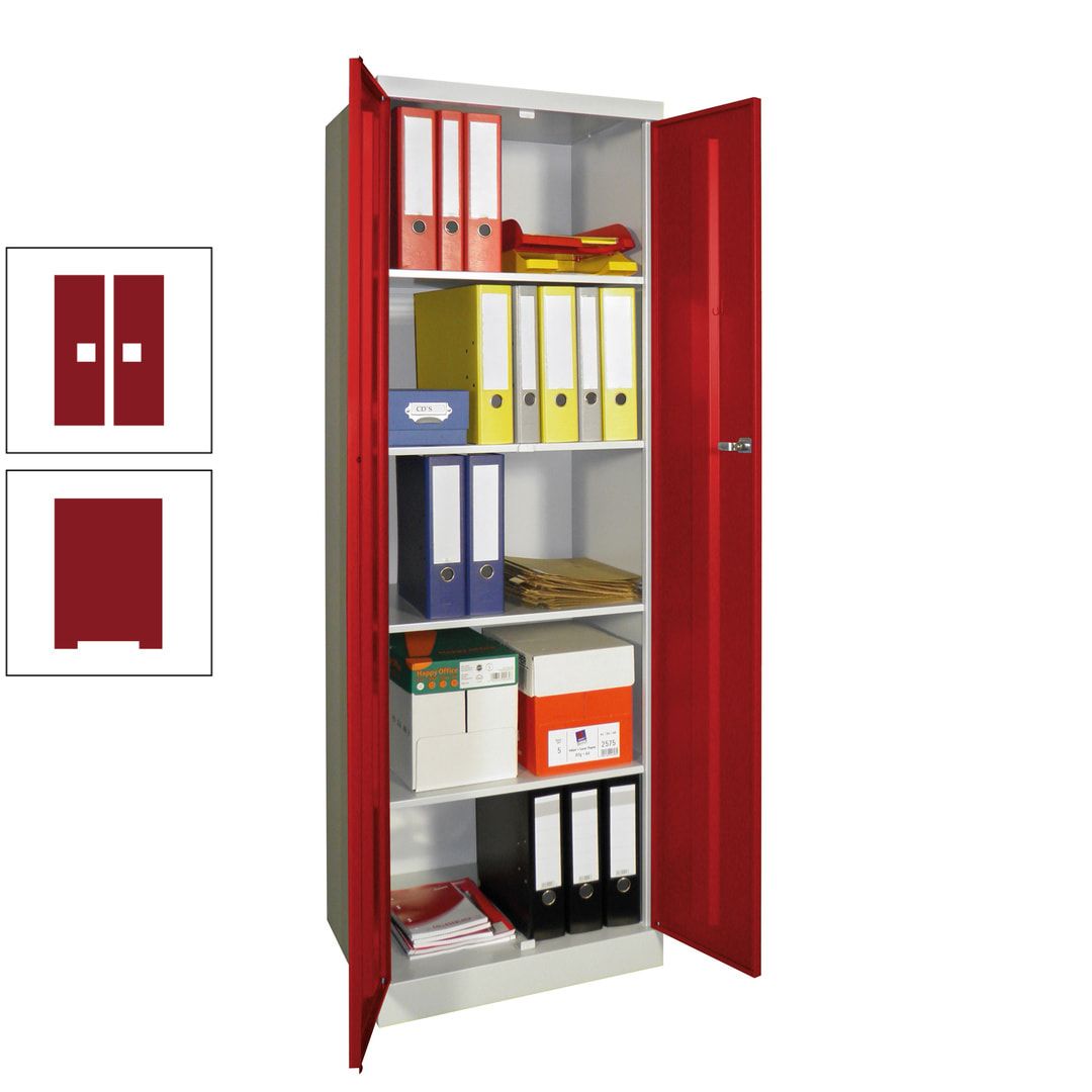 Aktenschrank - Sockel - 4 Böden - 1.800x600x500 mm (HxBxT) - Zylinderschloss - anthrazitgrau