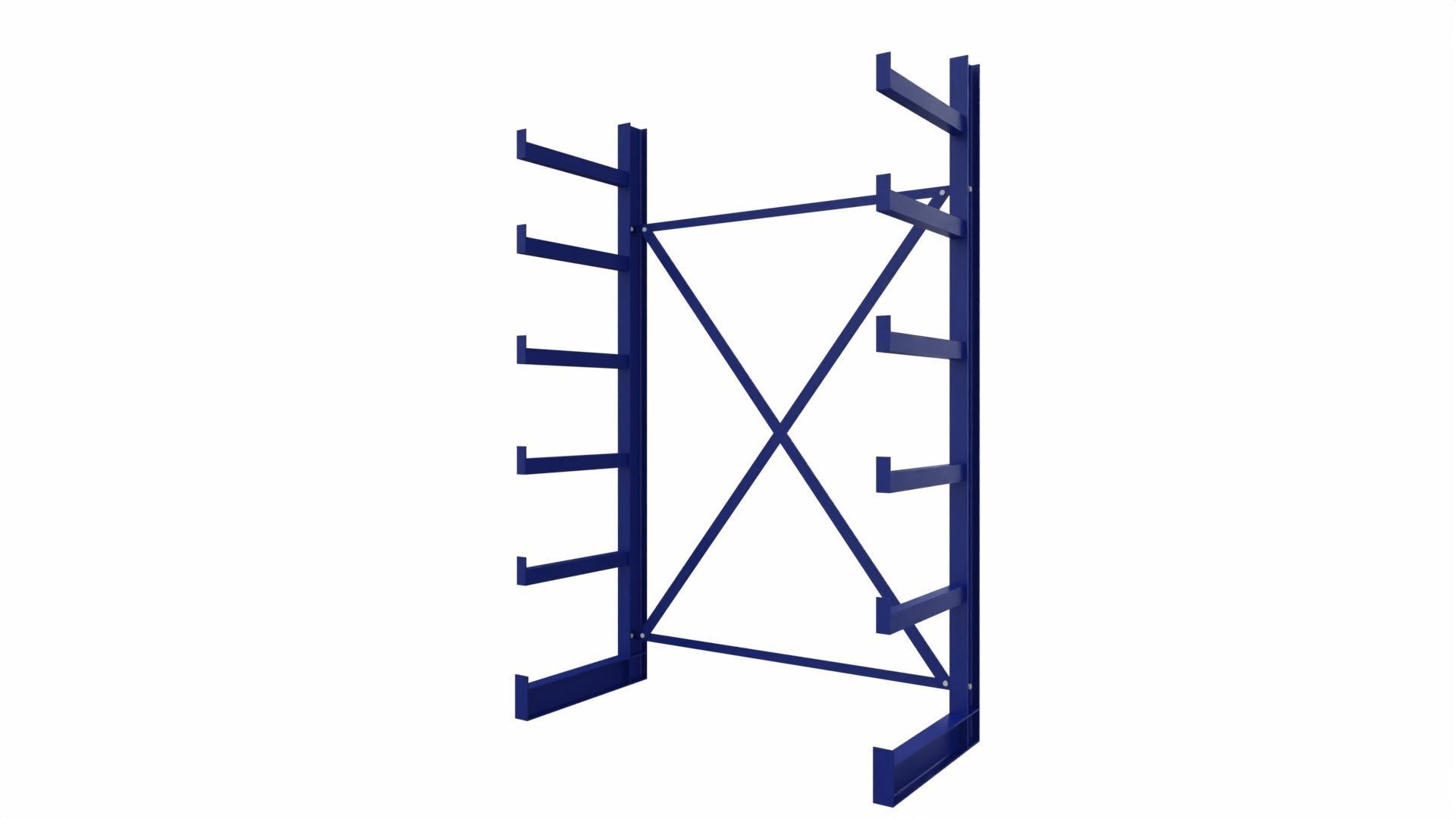 Einseitiges Kragarmregal - 200 kg - 2.000 x 1.250 x 600 mm - einseitig
