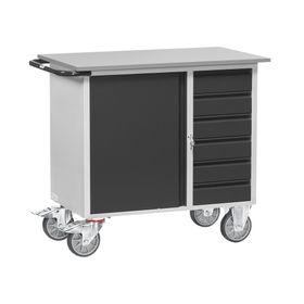 Fetra - Werkstattwagen - 400 kg - 915 x 590 x 1.080 mm (HxBxT) - 1 Schrank - 6 Schubladen