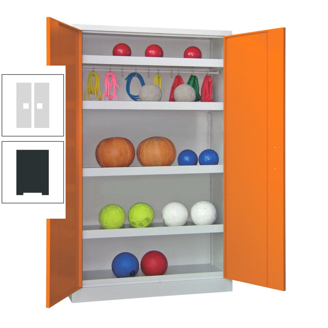 Ballschrank - Vollblechtüren - 4 Böden - 1 Hakenleiste - 1.950x1.200x500 mm (HxBxT) - anthrazitgrau