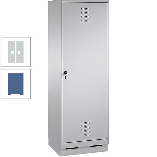Doppel-Spind, Garderobenschrank, 1 Tür für 2 Abteile a 300 mm, Korpus anthrazitgrau, Türen anthrazitgrau, 1.800 x 600 x 500 mm (HxBxT)
