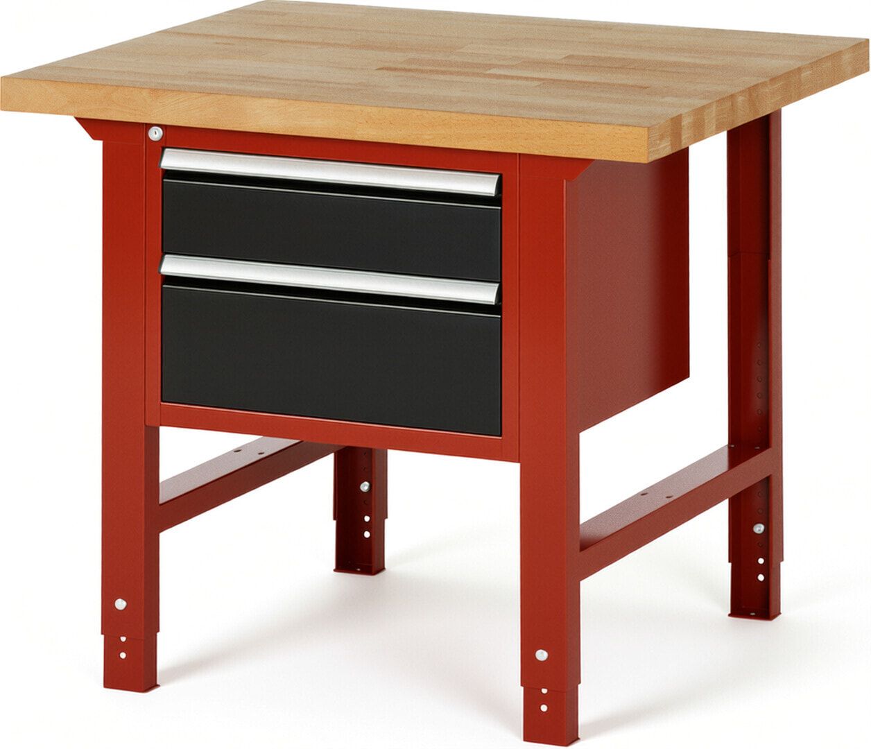 Werkbank - 2 Schubladen - Teilauszug - 150:1 / 210:1 - Höhe 790-1.140 mm - 1.000 x 900 mm (BxT) - 750 kg - Buche - Anthrazitgrau