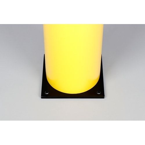 Rammschutz-Poller aus Spezialkunststoff absorbiert durch Verformung, Höhe 1.200 mm, Durchmesser 225 mm, Farbe gelb, drehbare Manschette, zum Aufdübeln