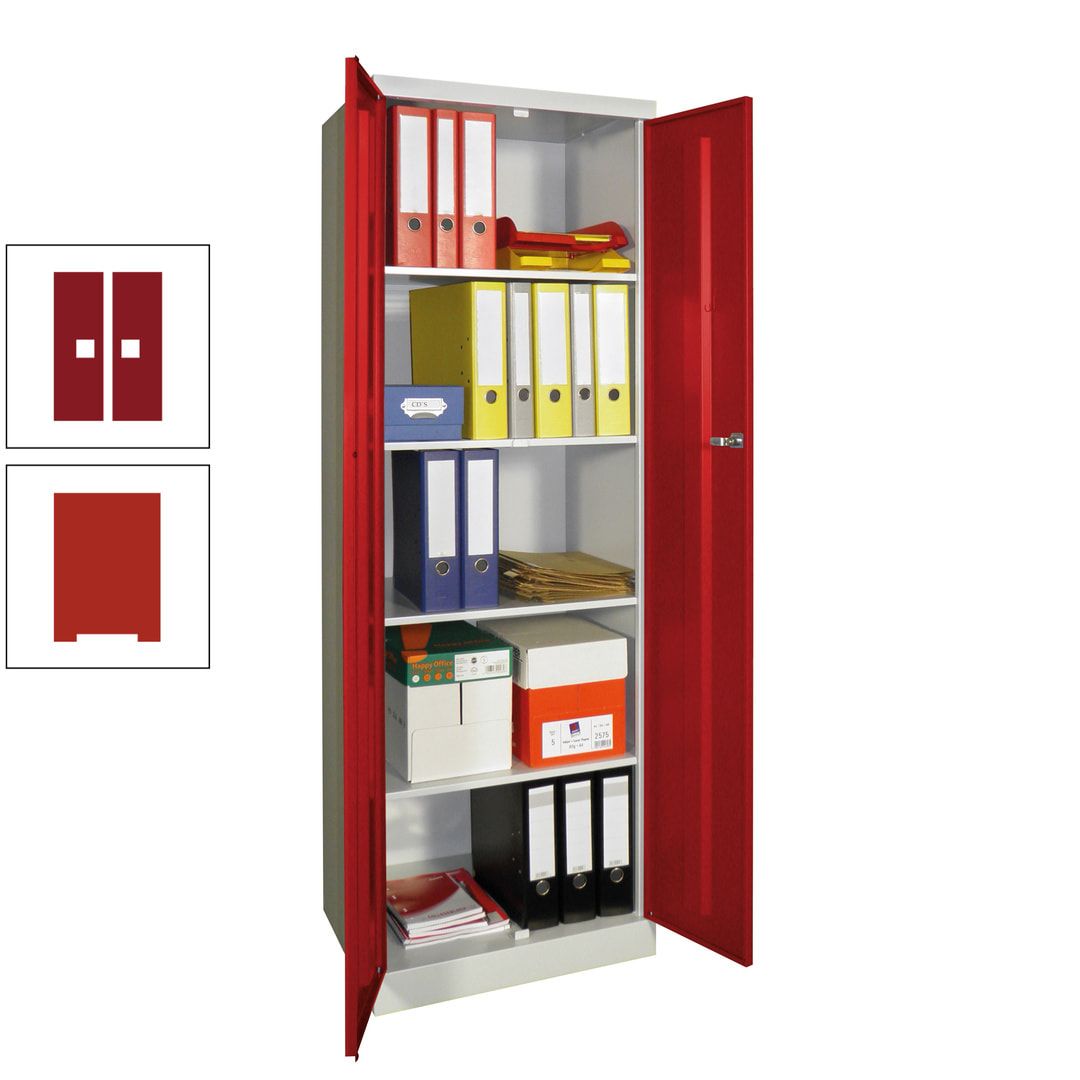 Aktenschrank - Sockel - 4 Böden - 1.800x600x500 mm (HxBxT) - Zylinderschloss - anthrazitgrau