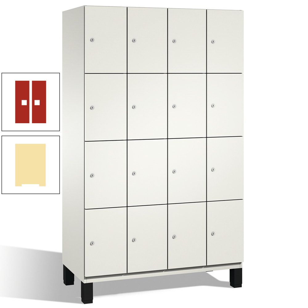 Fächerschrank, Stahlschrank, 16 Fächer, Türöffnungsbegrenzer, mit Füßen, Korpus lichtgrau, Tür anthrazitgrau, 1.980 x 1.200 x 525 mm (HxBxT)