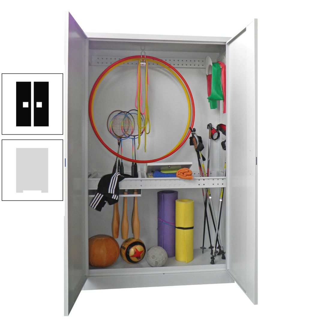 Sportschrank - Vollblechtüren - Variante 1 - 1.950x1.200x500 mm (HxBxT) - anthrazitgrau