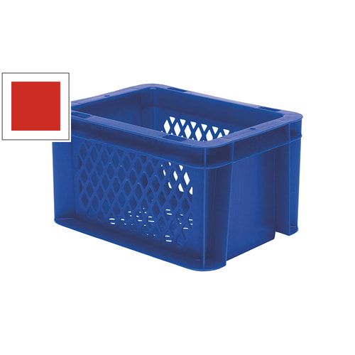 Eurobox - Eurokasten - Volumen 2 l - Boden und Wände durchbrochen - 120 x 100 x 200 mm (HxBxT) - VE 16 Stk. - blau