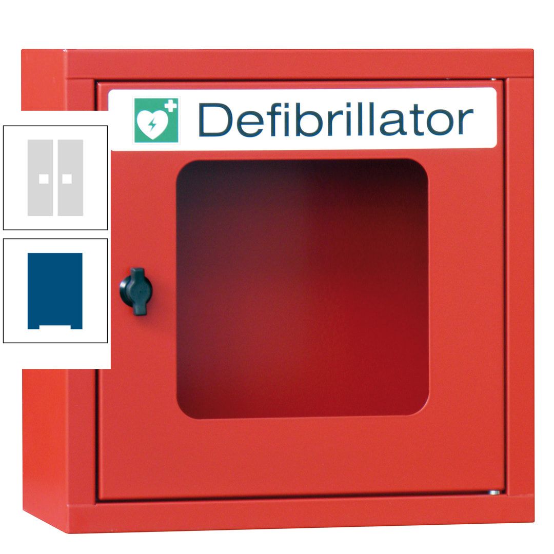 Defibrillatorenschrank - 400 x 400 x 200 mm (HxBxT) - Sichtfenster - anthrazitgrau