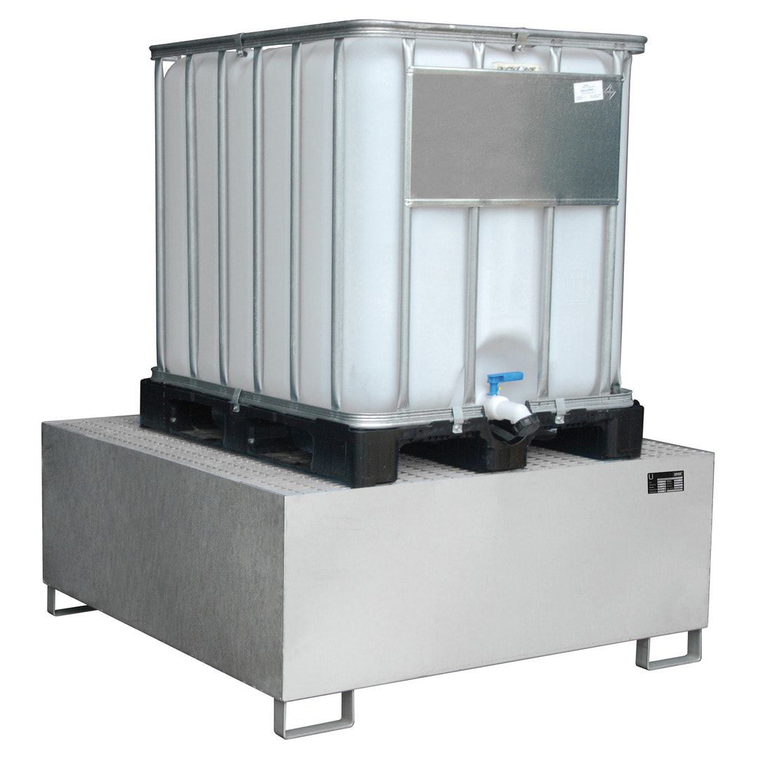 Edelstahl-Auffangwanne - 1.000 l Volumen - 435 x 2.650 x 1.300 mm (HxBxT)